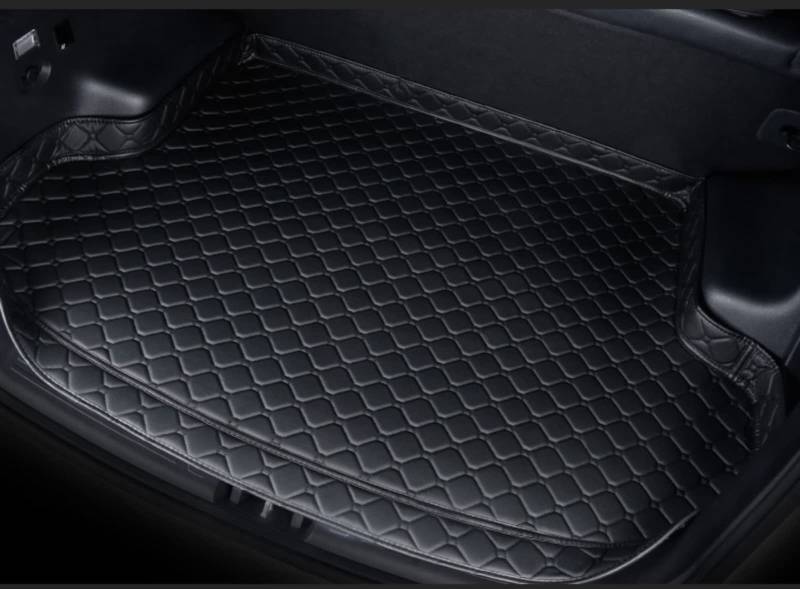 Für Audi Q4 E-tron 2022 Auto Leder Kofferraummatte, Kofferraumwanne Cargo Kofferraum Schutzmatten Teppich Kratzfest Innenzubehör, F/All-Black von ALDEPO