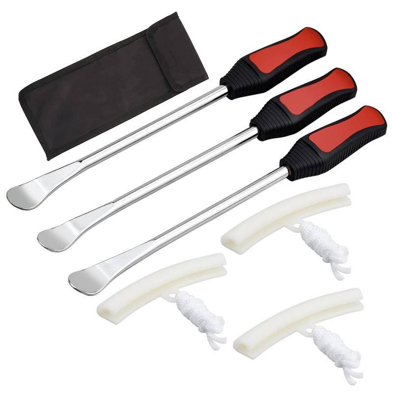 ALFFREUDE Reifenheber Reifen Montiereisen 3pcs Reifenheber montierhebel Werkzeug 3pcs Rad Felge Protektoren, Tire Spoons Lever Iron Tool Kits für Fahrrad Motorrad von ALFFREUDE