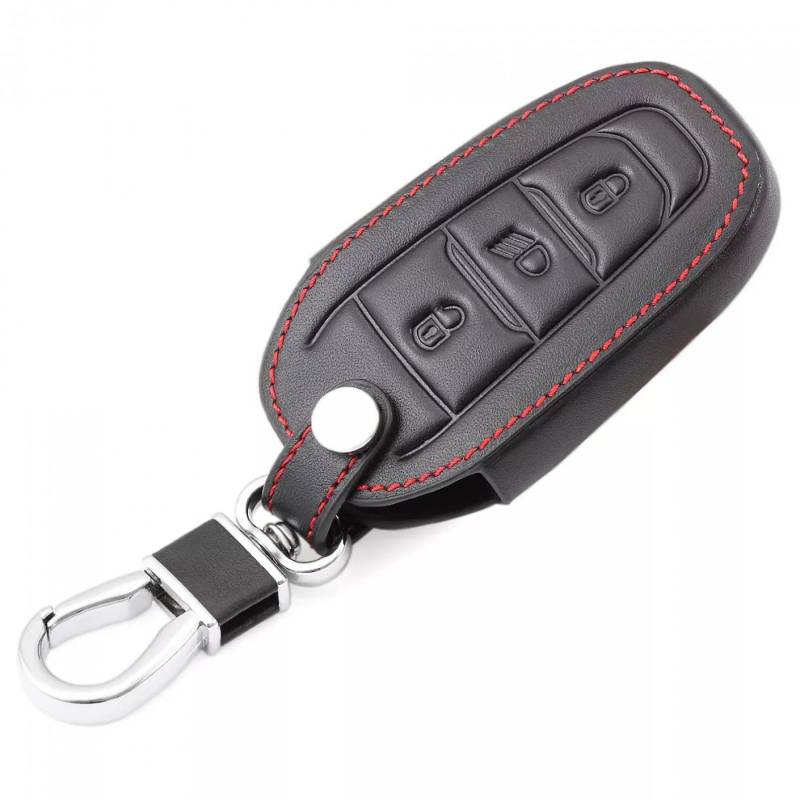 ALIANQ Leder Auto Remote Key Protector Case Cover Shell Schlüsselanhänger Zubehör für Peugeot 508 308 407 408 2008 3008 4008 5008 für Citroen C4 C5 X7 von ALIANQ