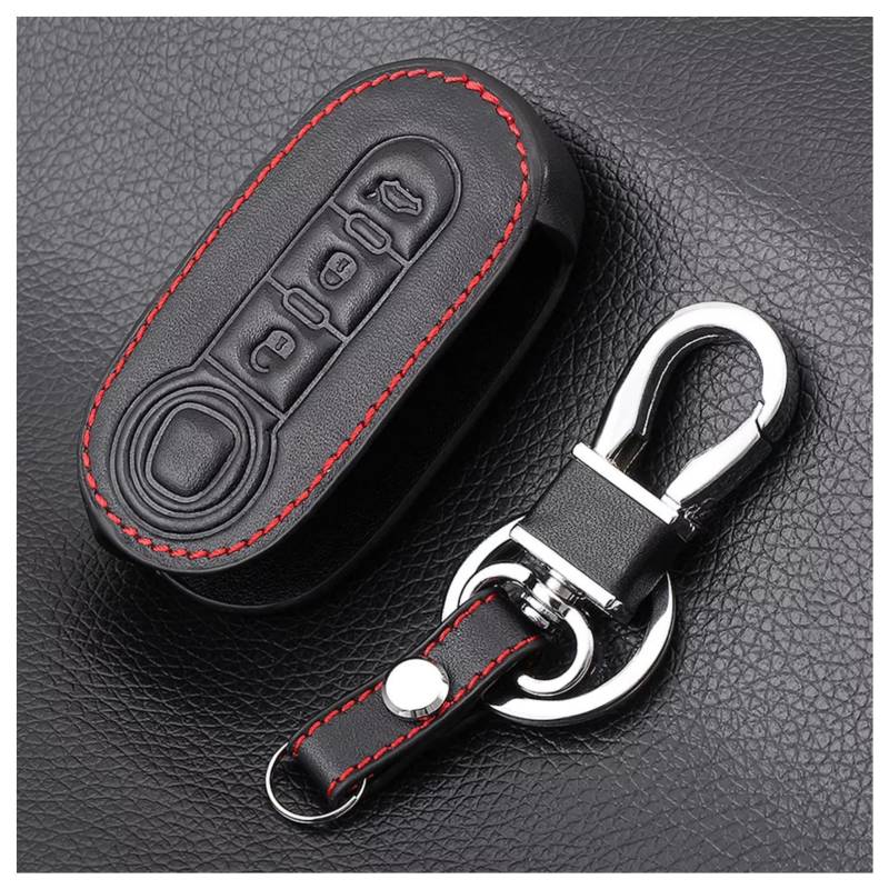 Leder Autoschlüssel Hülle 3 Tasten für FIAT 500 Flip Folding Auto Remote Shell Fob Protecor Zubehör von ALIANQ