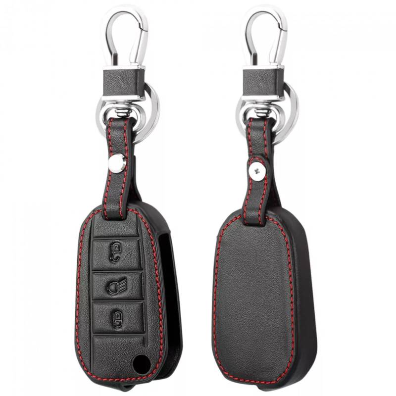 Leder Autoschlüssel Hülle für Citroen C4L Cactus C5 C3 C6 C8 Picasso Xsara für Peugeot 3008 308 RCZ 508 408 2008 3 Tasten Auto Remote Shell Fob von ALIANQ