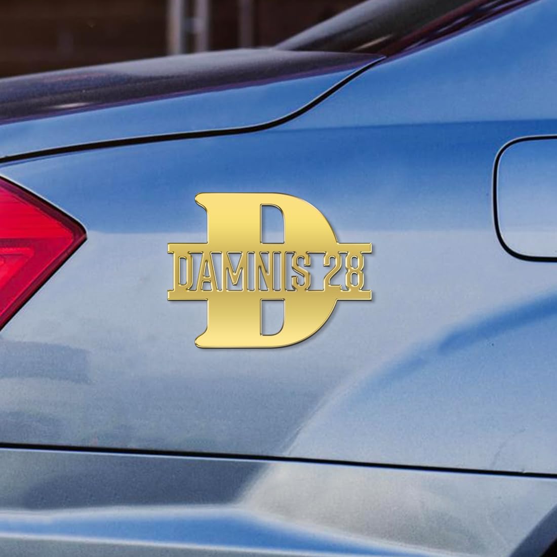 Personalisiertes Auto-Emblem, Text, Zahlen, Buchstaben, benutzerdefiniertes 3D-Metall-Klebeband, Auto-Embleme, Aufkleber-Banner für Autos, LKW, SUV, Motorrad, Fahrzeugbeschriftung (Design 4) von ALICESER