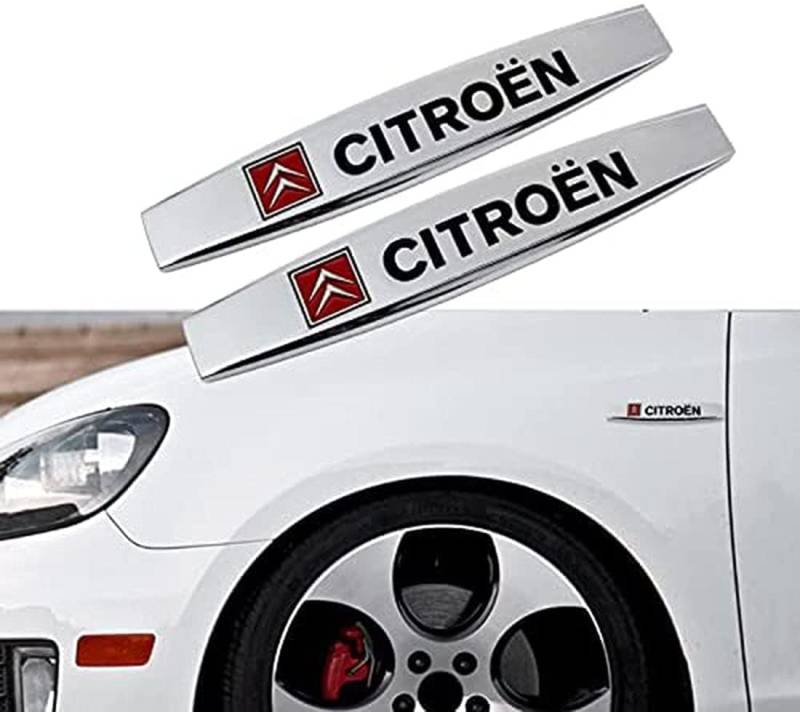 Auto 3D Metallaufkleber, Emblem-Namensschild, Farbiger Karosserie-Dekorationsaufkleber, Kühlergrill Logo Aufkleber, Für Citroen Logo C1 C4 Cactus C3 Berlingo C5 Saxo von ALIEDA