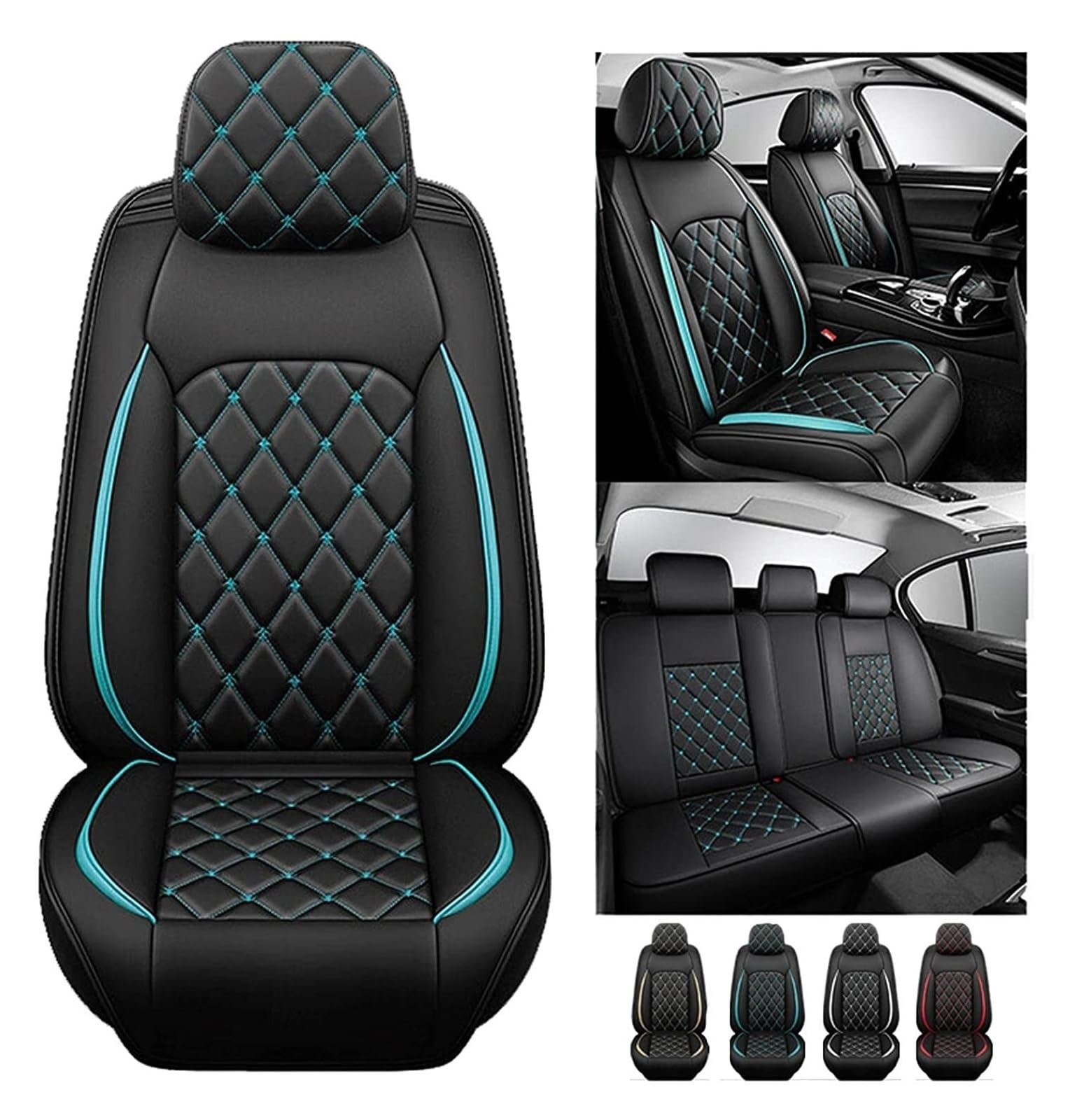 Autositzbezüge Für volkswagen Passat Variant (B9) | Autositz-Auflage Universal | PU Leder Sitzschoner | Universal Leder Seasons Protectors VerschleißFest Kunstleder | Universal atmungsaktive ( Color : von ALKANI