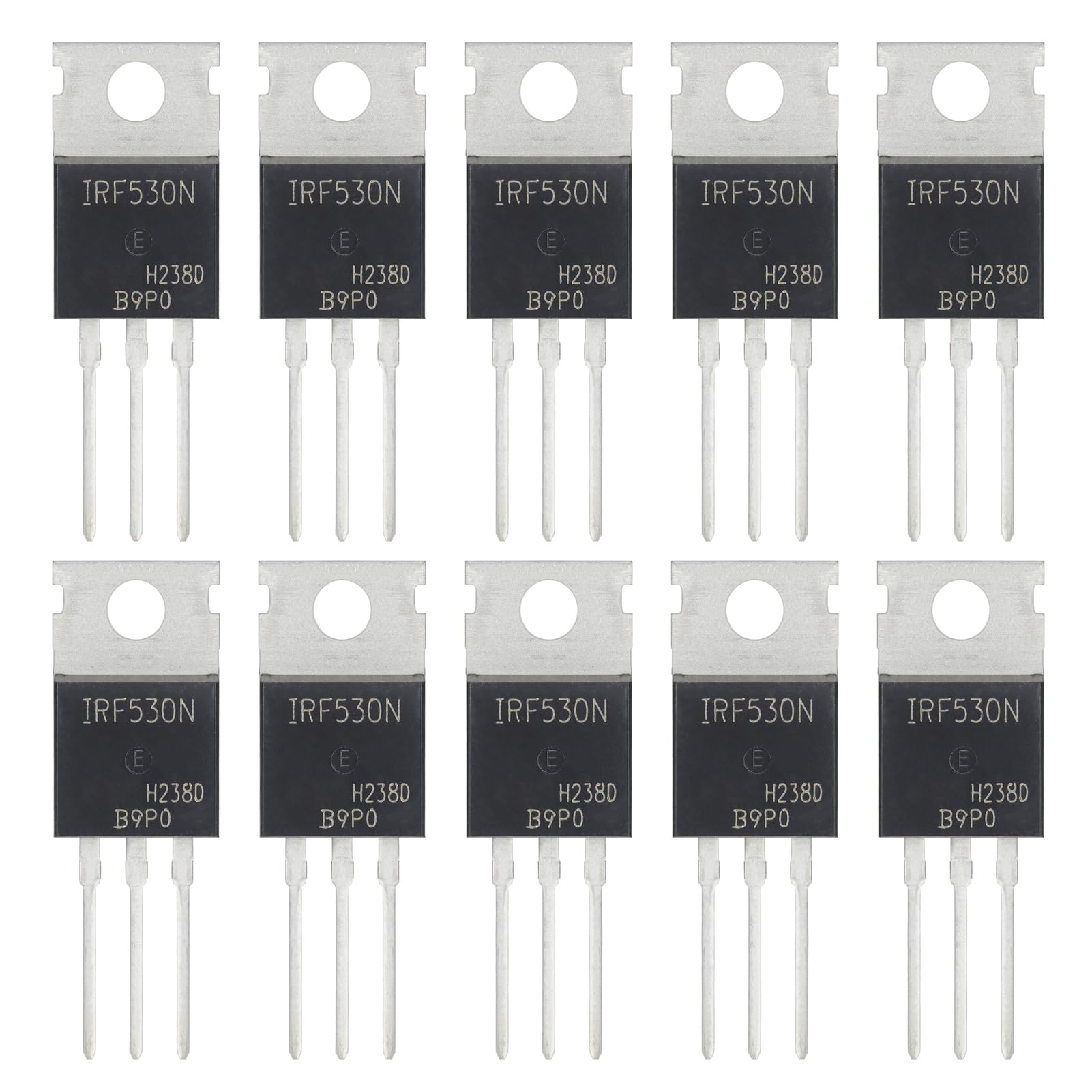 ALLECIN 10 Stück IRF530 IRF530N IRF530NPBF MOSFET-Transistoren Leistungs Halbleiterprodukte 17A 100V N-Kanal MOSFETS transistor 17 Ampere 100 Volt TO-220 von ALLECIN