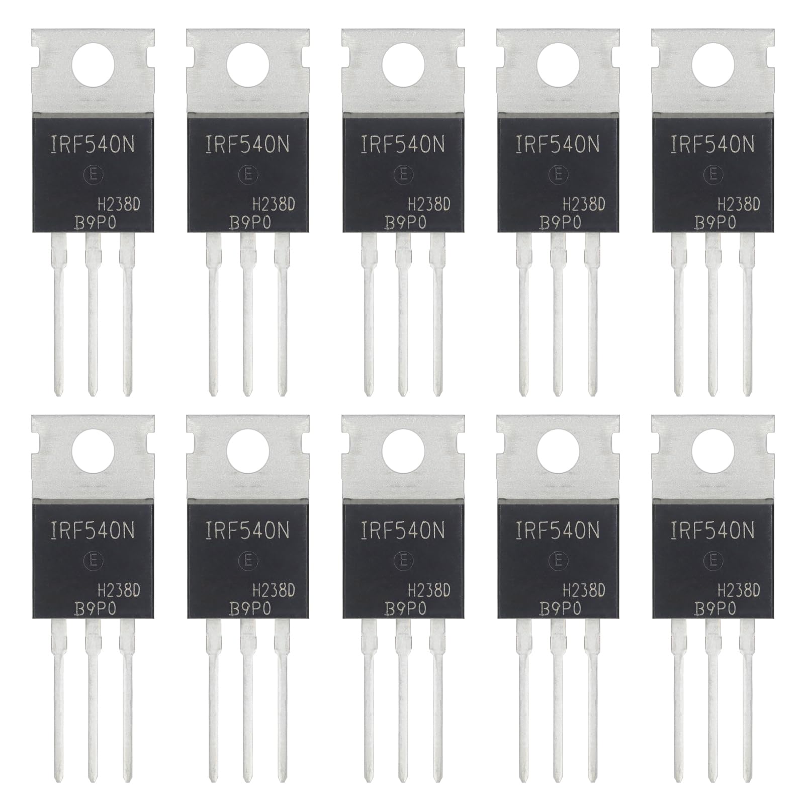 ALLECIN 10 Stück IRF540 IRF540N IRF540NPBF MOSFET Transistoren Leistungs Halbleiterprodukte 33A 100V N-Kanal MOSFETS Transistor 33Ampere 100Volt TO-220 von ALLECIN