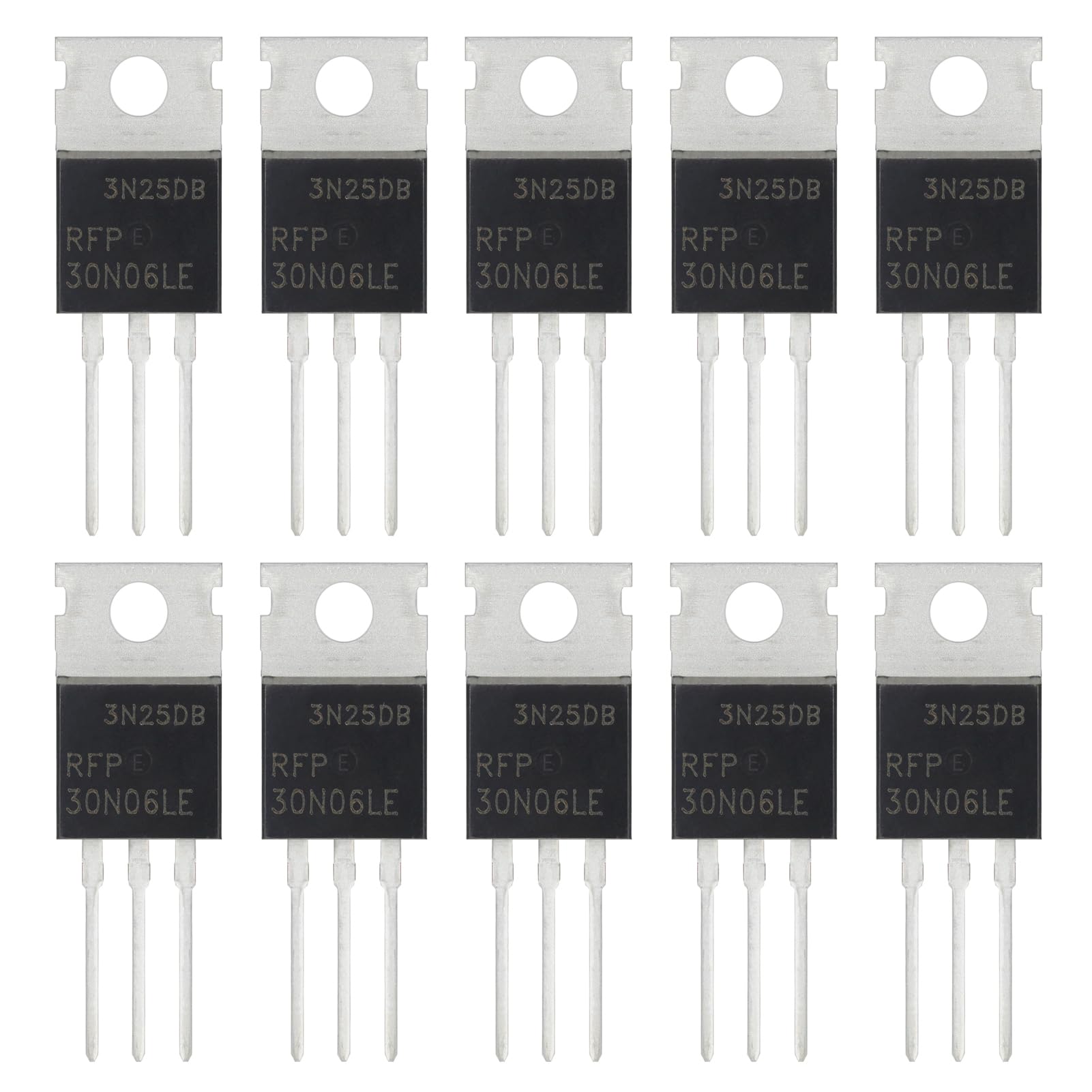 ALLECIN 10 Stück RFP30N06LE P30N06LE RFP30N06 30N06LE N-Kanal-Leistungs-MOSFET-Transistoren 30A 60V Halbleiterprodukte MOSFETS-Transistor 30 Ampere 60 Volt TO-220 von ALLECIN