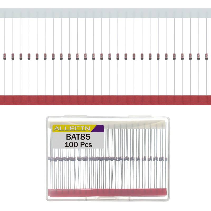 ALLECIN 100 Stück BAT85 Schottky Gleichrichter Diode 200mA 30V DO-35 Kleinsignal Schaltdiode 200Milliampere 30Volt Barrier Gleichrichterdiode Axial Dioden von ALLECIN