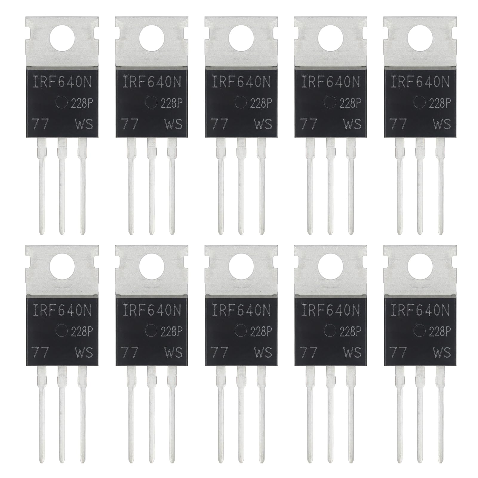 ALLECIN 10Stück IRF640 IRF640N IRF640NPBF MOSFET Transistoren 18A 200V N-Kanal Leistungs MOSFETS Transistor 18 Ampere 200 Volt TO-220 von ALLECIN