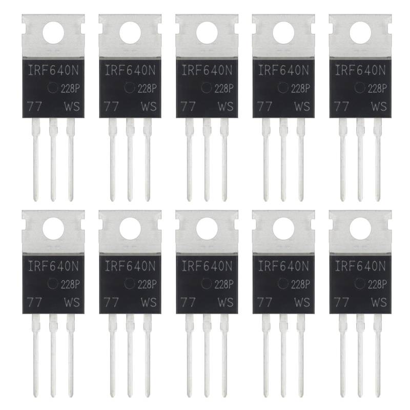 ALLECIN 10Stück IRF640 IRF640N IRF640NPBF MOSFET Transistoren 18A 200V N-Kanal Leistungs MOSFETS Transistor 18 Ampere 200 Volt TO-220 von ALLECIN