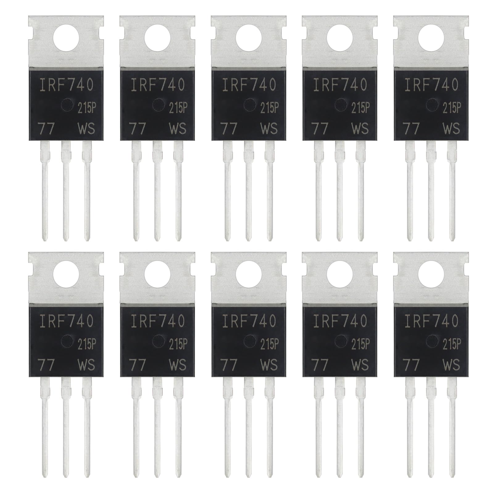 ALLECIN 10Stück IRF740 IRF740N IRF740PBF 740 MOSFET Transistoren Leistungs Halbleiterprodukte 400V 10A N-Kanal MOSFETS Transistor 400 Volt 10 Ampere TO-220 von ALLECIN