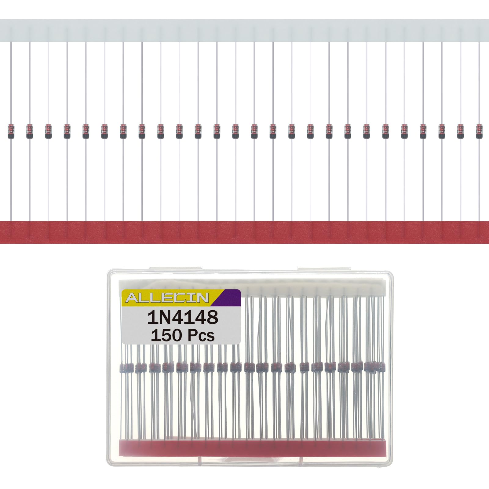ALLECIN 1N4148 IN4148 Schalt Diode 200mA 100V Axial 4148 Schnell Schaltdioden DO-35 Switching Dioden 200mA 100Volt (Packung mit 150 Stück) von ALLECIN