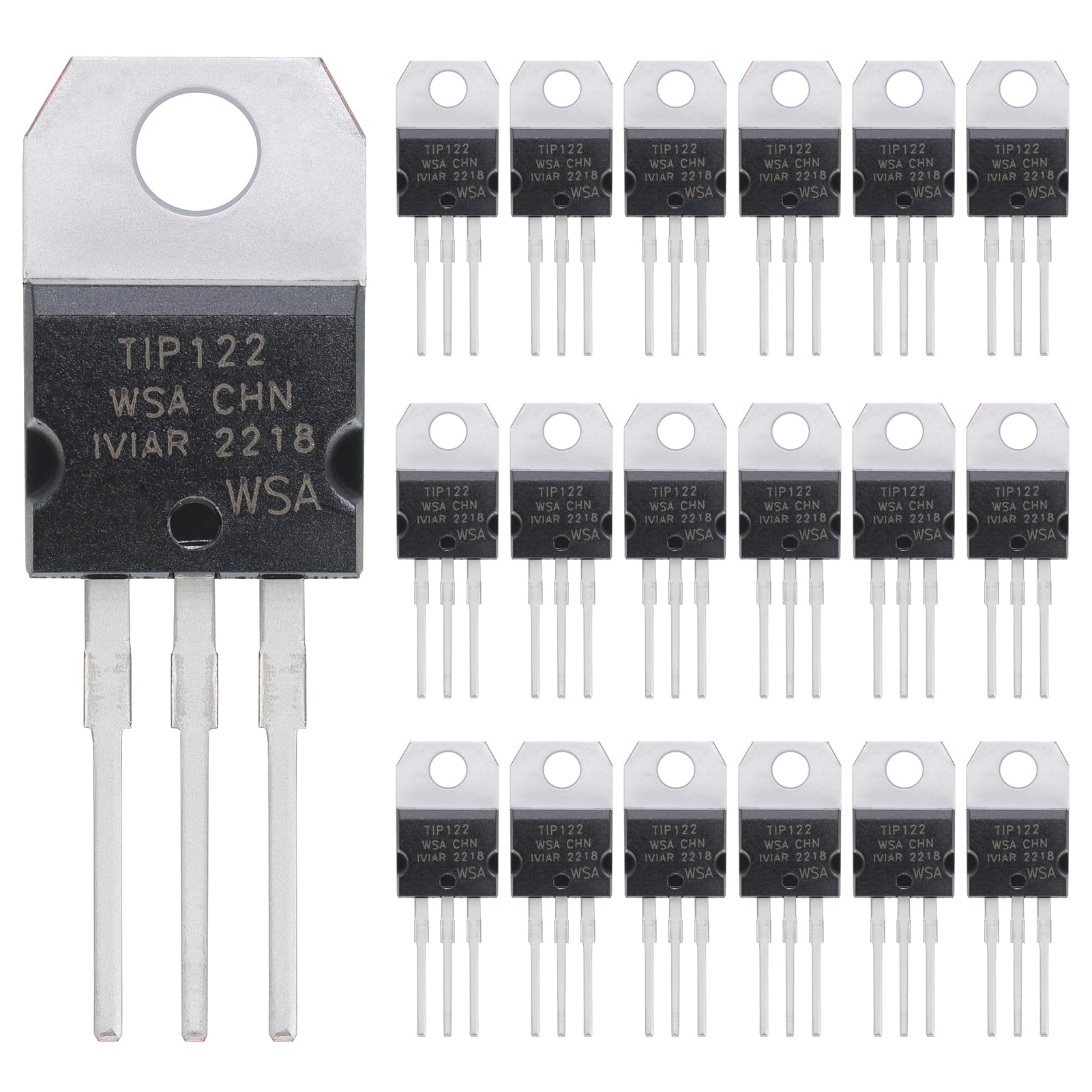 ALLECIN 20 Stück TIP122 Epitaxial Darlington NPN Transistor 5A 100V Leistungstransistoren 5 Ampere 100 Volt von ALLECIN