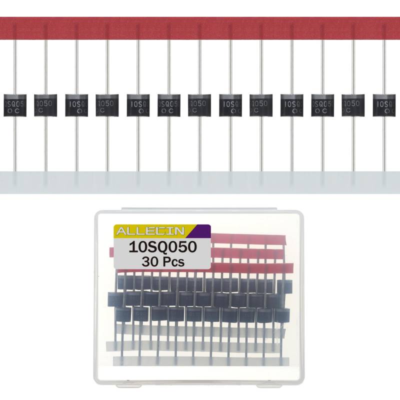 ALLECIN 30 Stück 10SQ050 Schottky Diode Gleichrichter 10A 50V R-6 Axial Dioden Gleichrichterdiode 10Amp 50Volt Rectifier Diodes für Solarpanel von ALLECIN