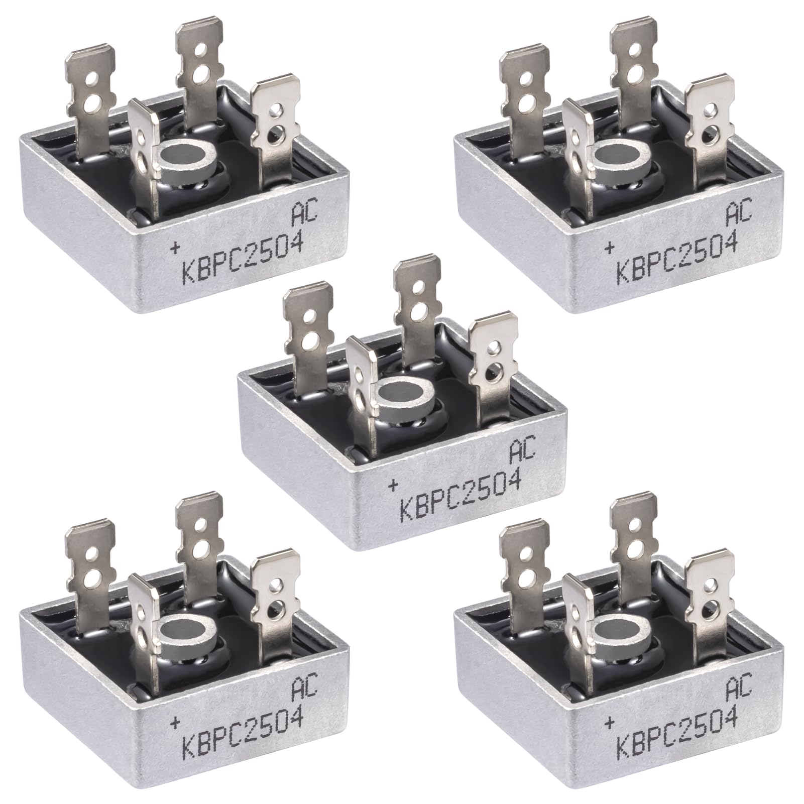 ALLECIN KBPC2504 Brückengleichrichter Diode 25A 400V Brückengleichrichterdiode KBPC 2504 Bridge Rectifier Dioden Einphasen Vollwellen 25Ampere 400Volt 4 Pin Durchgangsloch (Packung mit 5 Stück) von ALLECIN