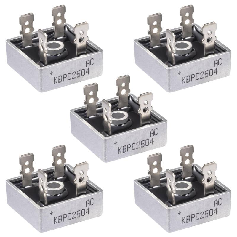 ALLECIN KBPC2504 Brückengleichrichter Diode 25A 400V Brückengleichrichterdiode KBPC 2504 Bridge Rectifier Dioden Einphasen Vollwellen 25Ampere 400Volt 4 Pin Durchgangsloch (Packung mit 5 Stück) von ALLECIN