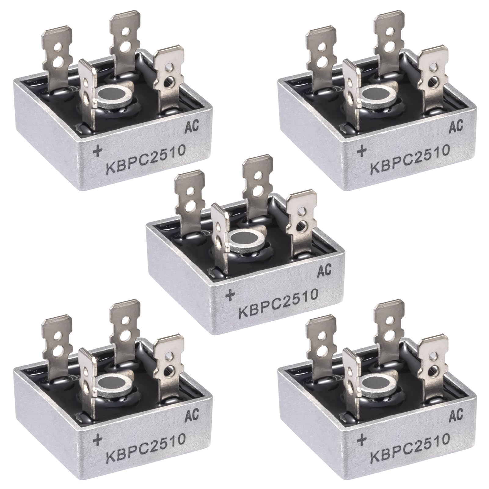 ALLECIN KBPC2510 Brückengleichrichter Diode 25A 1000V Brückengleichrichterdiode KBPC 2510 Bridge Rectifier Dioden Einphasen Vollwellen 25Ampere 1000Volt 4 Pin Durchgangsloch (Packung mit 5 Stück) von ALLECIN