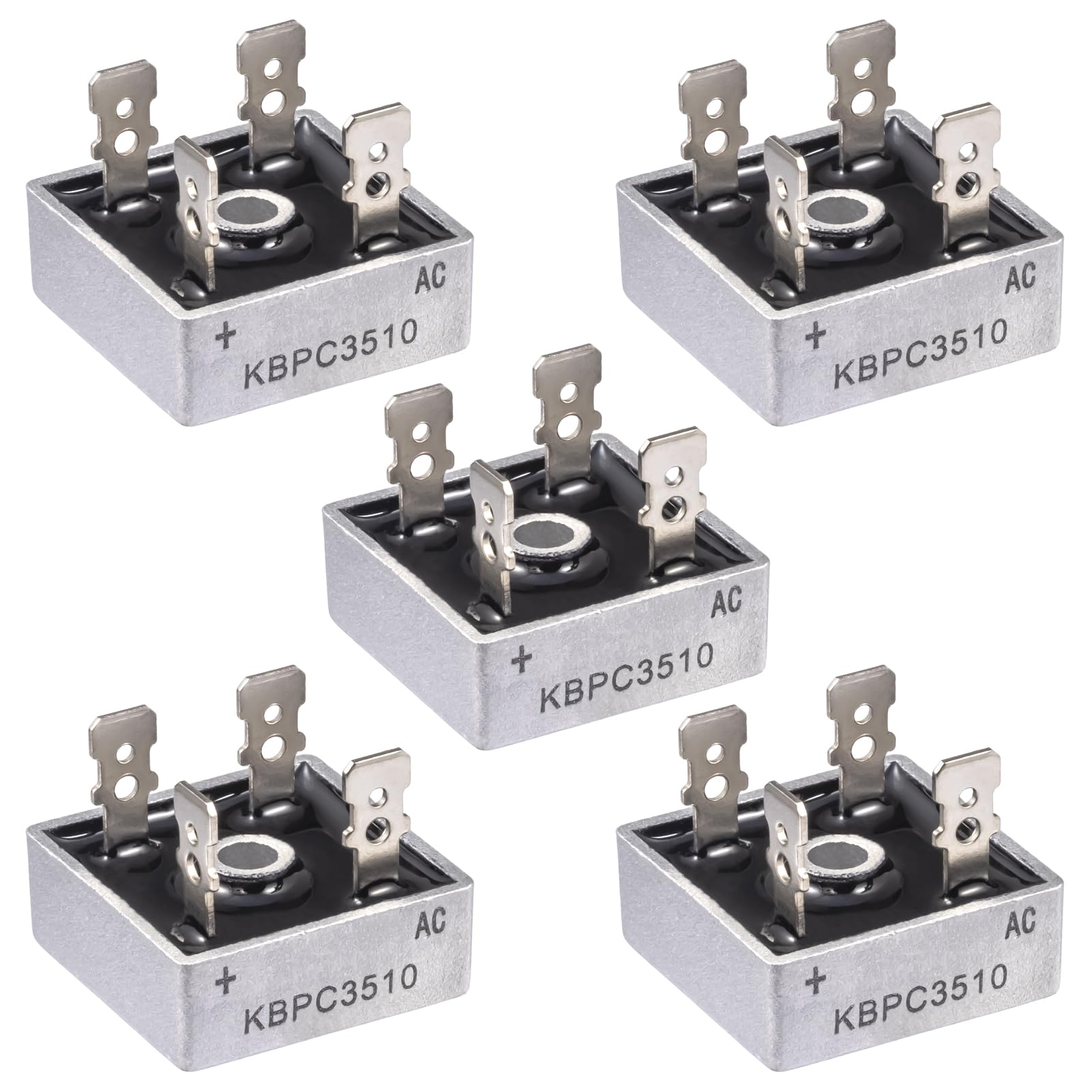 ALLECIN KBPC3510 Brückengleichrichter Diode 35A 1000V Brückengleichrichterdiode KBPC 3510 Bridge Rectifier Dioden Einphasen Vollwellen 35Ampere 1000Volt 4 Pin Durchgangsloch (Packung mit 5 Stück) von ALLECIN