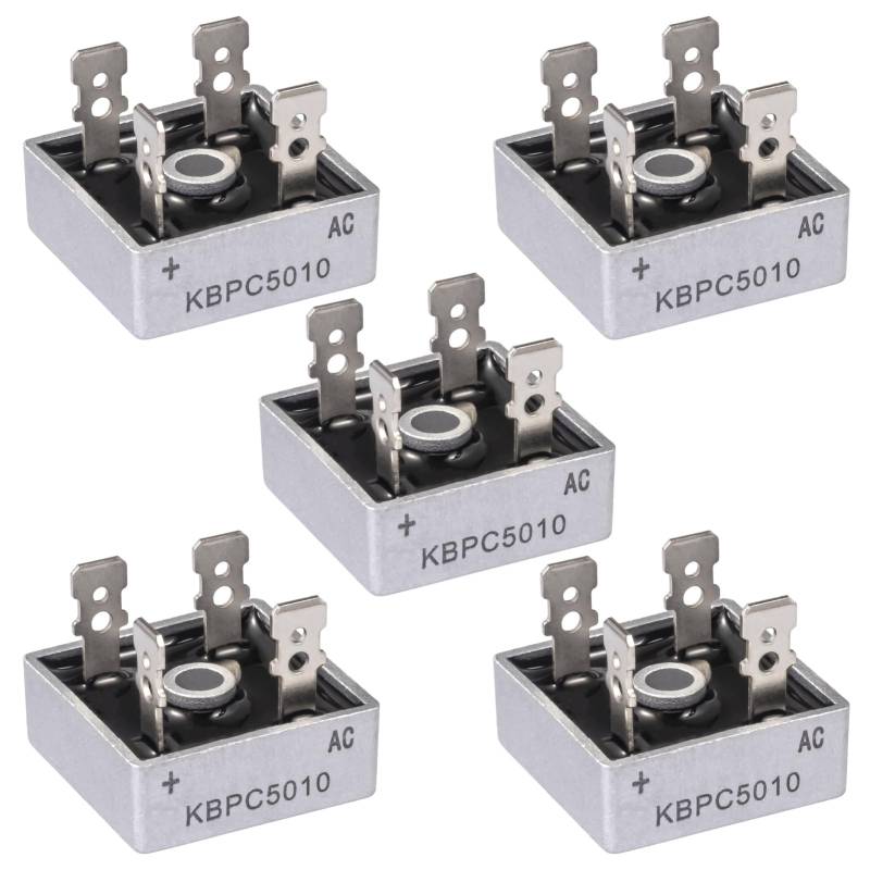 ALLECIN KBPC5010 Brückengleichrichter Diode 50A 1000V Brückengleichrichterdiode KBPC 5010 Bridge Rectifier Dioden Einphasen Vollwellen 50Ampere 1000Volt 4 Pin Durchgangsloch (Packung mit 5 Stück) von ALLECIN