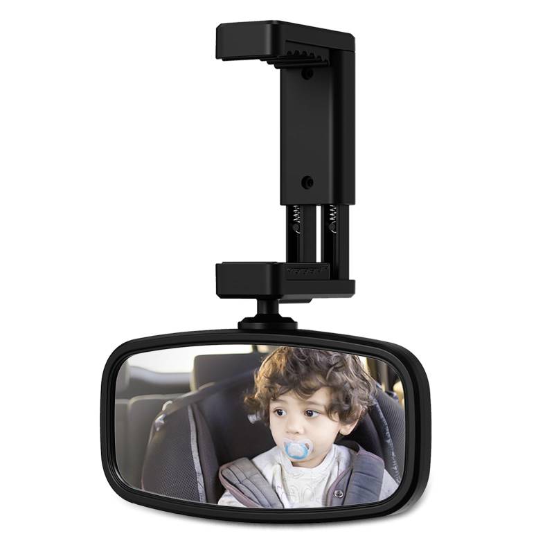 Auto Spiegel für Baby, Baby Auto Spiegel RüCkspiegel,360° Schwenkbar, mit Gefederten Clips, Glas-Spiegel,für Meisten Auto(129 * 65.8mm von ALLILUYAA