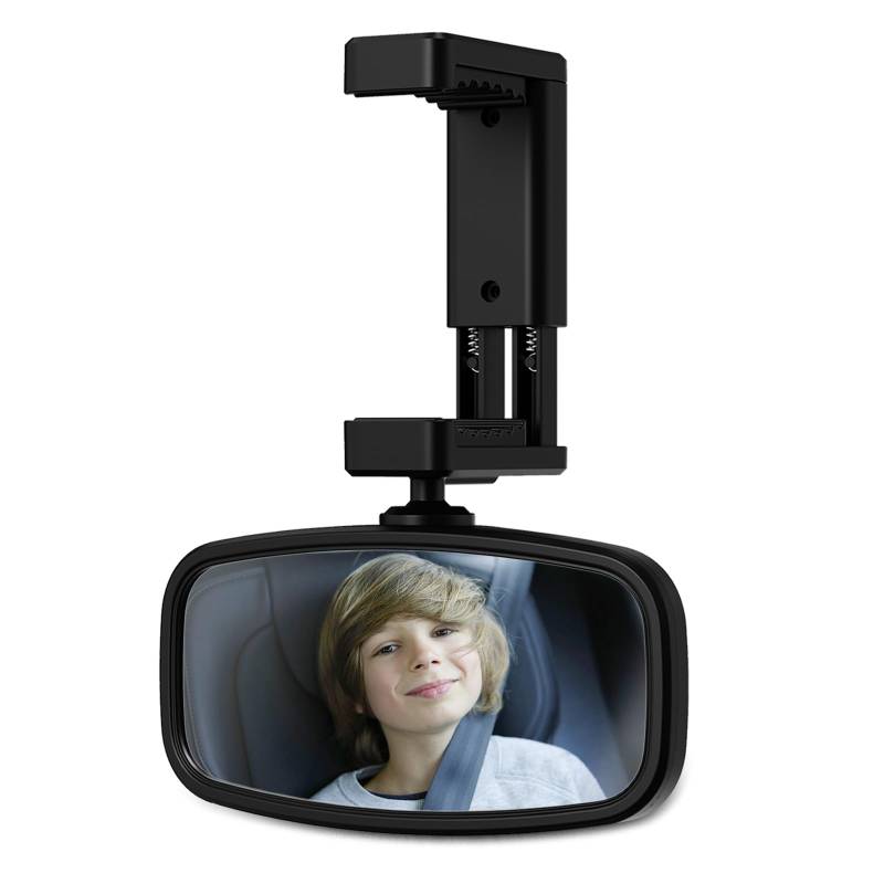 Spiegel Auto Baby,360° Drehbar Auto Spiegel für Baby,mit Gefederten Clips,Glas-Spiegel,für Meisten Auto(129 * 65.8mm) von ALLILUYAA