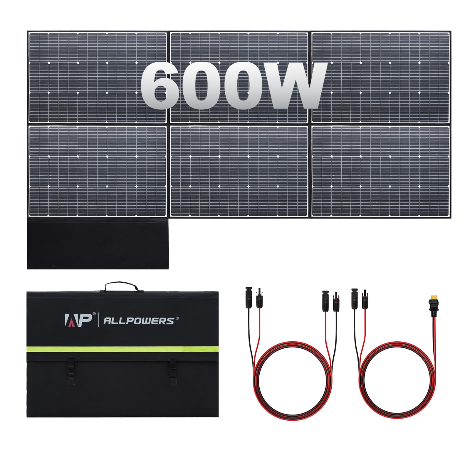 ALLPOWERS SP039 600W Faltbar Solarpanel Wohnmobil Solarpanel Set IP67 Wasserdicht 44V Monokristalline Solarmodule für Tragbare Solargeneratoren RV Batterie Boot Wohnwagen Balkon Garten Camping von ALLPOWERS