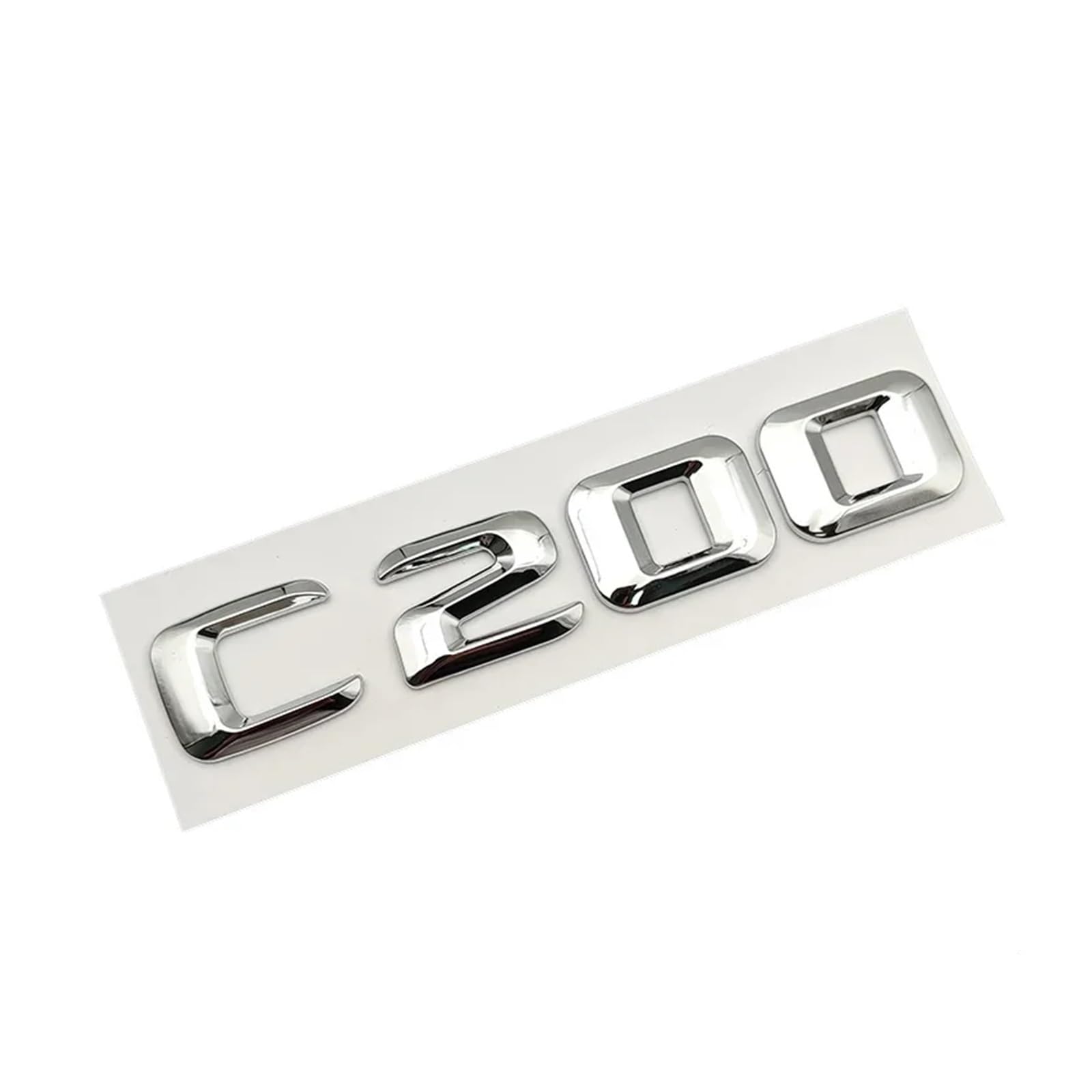ALMVIS 3D ABS Chrom Auto Hinten Stamm Emblem Abzeichen Buchstaben C180 C200 C220 C250 C300 C350 4MATIC Logo Fit for Mercedes W205 W204 Zubehör Auto-Logo-Aufkleber(C200) von ALMVIS