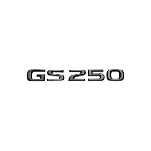 ALMVIS 3D Chrom glänzend Schwarze ABS-Buchstaben GS200t GS250 GS300 GS400 GS460 GS450h HYBRID-Emblem passend for Lexus Auto-Kofferraum-Logo-Abzeichen-Aufkleber Auto-Logo-Aufkleber(GS250,Glossy black) von ALMVIS