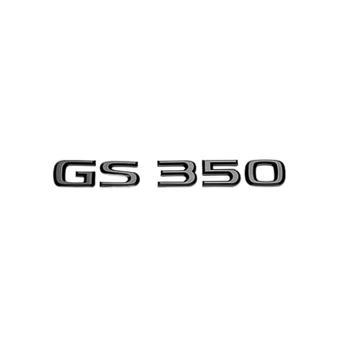 ALMVIS 3D Chrom glänzend Schwarze ABS-Buchstaben GS200t GS250 GS300 GS400 GS460 GS450h HYBRID-Emblem passend for Lexus Auto-Kofferraum-Logo-Abzeichen-Aufkleber Auto-Logo-Aufkleber(GS350,Glossy black) von ALMVIS