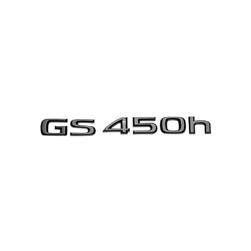ALMVIS 3D Chrom glänzend Schwarze ABS-Buchstaben GS200t GS250 GS300 GS400 GS460 GS450h HYBRID-Emblem passend for Lexus Auto-Kofferraum-Logo-Abzeichen-Aufkleber Auto-Logo-Aufkleber(GS450h,Silver) von ALMVIS