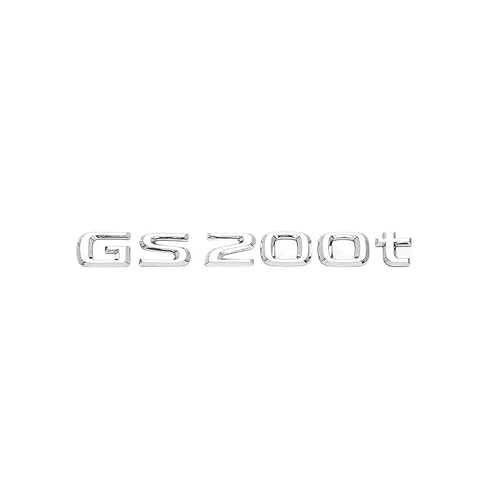ALMVIS 3D Chrom glänzend schwarze ABS-Buchstaben GS200t GS250 GS300 GS400 GS460 GS450h HYBRID-Emblem passend for Lexus Auto-Kofferraum-Logo-Abzeichen-Aufkleber Auto-Logo-Aufkleber(GS200t-01,Glossy bla von ALMVIS