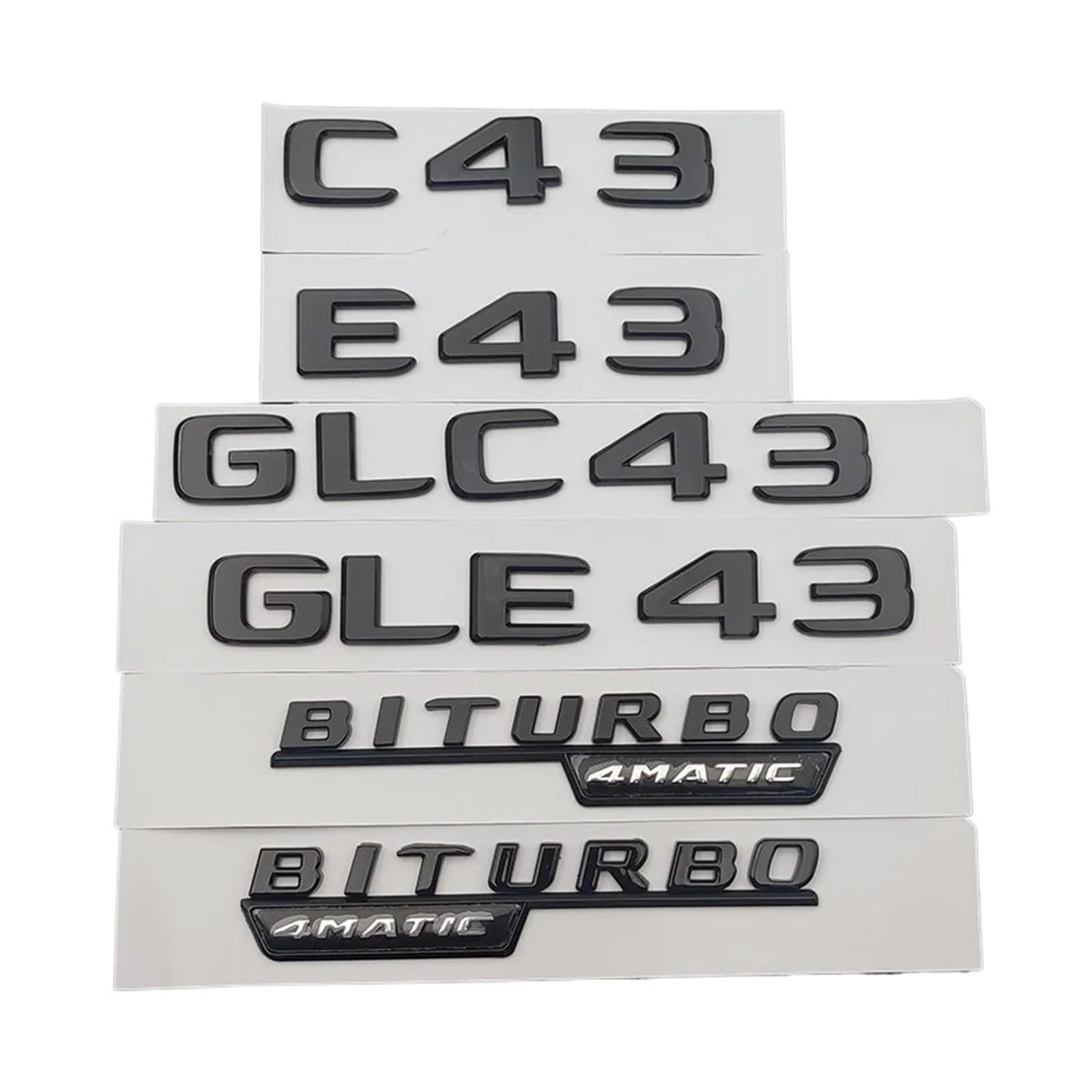 ALMVIS 3D-Kofferraumaufkleber C43 E43 GLE43 GLC43 BITURBO 4MATIC Emblem Logo Passend for Mercedes AMG W205 W204 W213 W212 X253 W167 Zubehör Auto-Logo-Aufkleber(Glossy Black,W166 Rear Star) von ALMVIS