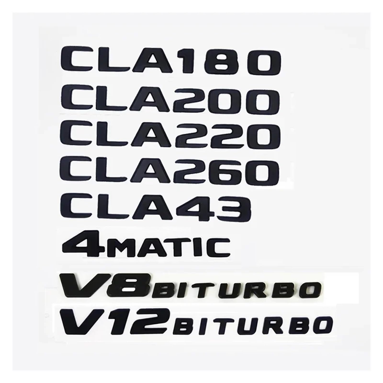 ALMVIS Auto-hinterer Kofferraum-Abzeichen-Aufkleber, Logo, CLA35, CLA45, CLA180d, CLA200, CLA220d, CLA260, Turbo, 4MATIC, Emblem, passend for Mercedes AMG C117 W117 C118 Auto-Logo-Aufkleber(Glossy Bla von ALMVIS