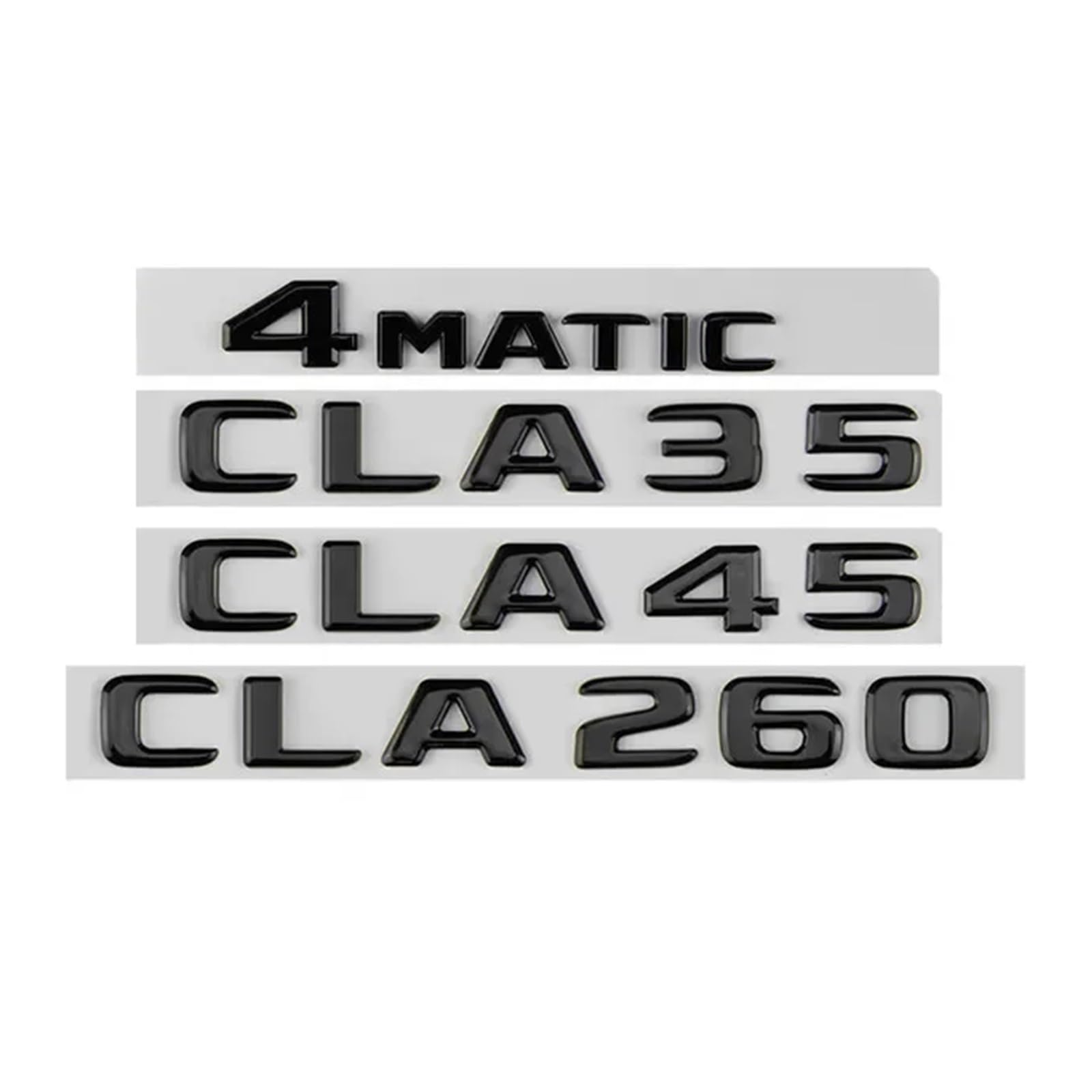 ALMVIS Auto-hinterer Kofferraum-Abzeichen-Aufkleber, Logo, CLA35, CLA45, CLA180d, CLA200, CLA220d, CLA260, Turbo, 4MATIC, Emblem, passend for Mercedes AMG C117 W117 C118 Auto-Logo-Aufkleber(Glossy Bla von ALMVIS