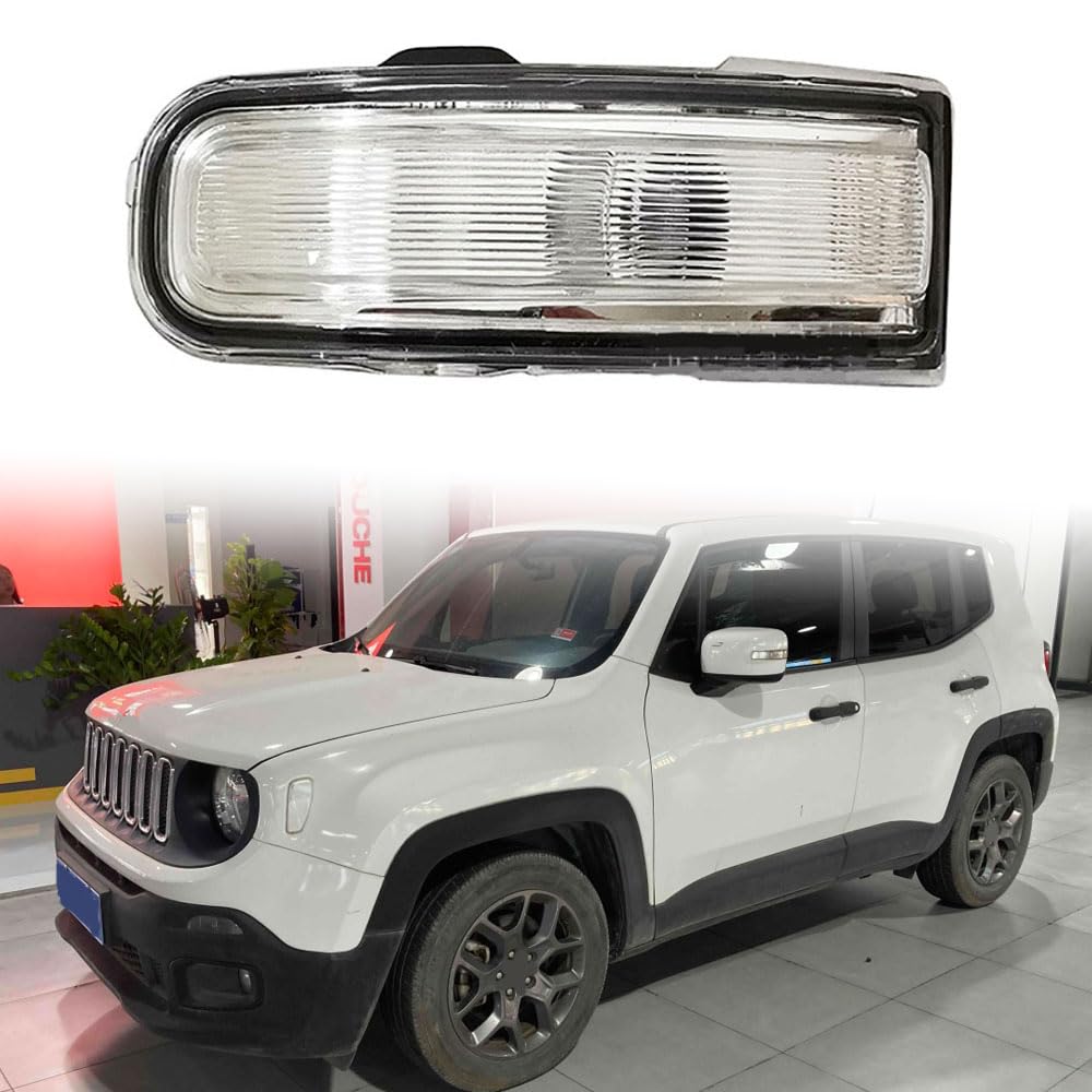 ALOEU Auto Rückspiegel Blinker für Renegade 2016-2021, Rückspiegel Signalleuchte Außenspiegel Kontrollleuchte Blinker Abdeckung Links Rechts Zubehör,Left von ALOEU