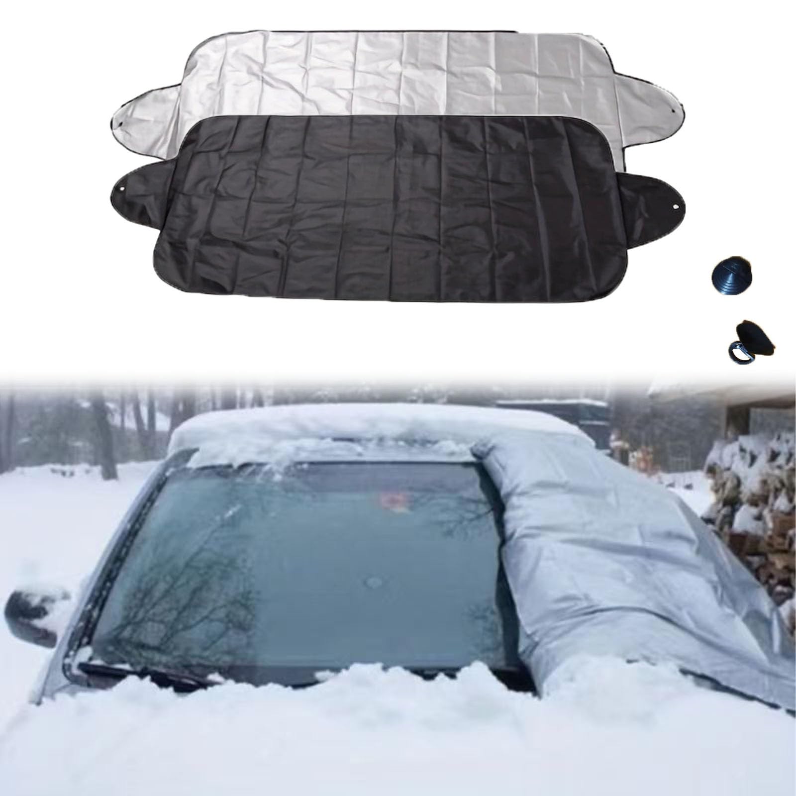 ALOEU Winter Car Covers for Snow and Ice, Windshield Protector from Ice and Snow, All Seasons Sunshade Ice Cover, Truck Windshield Cover for Ice and Snow Truck, Truck Windshield Snow Cover(2sets) von ALOEU