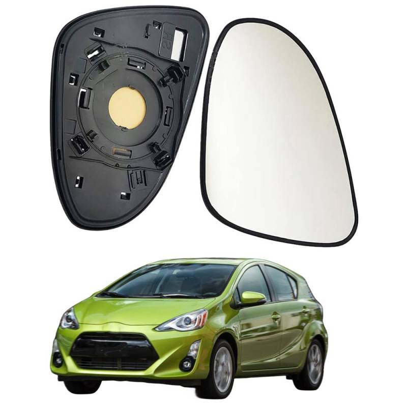 Aussenspiegel Glas Ersatz Spiegelglas für T/OYOTA PRIUS C 2011-2015, Auto Seitenspiegel Beheizbar Wasserdicht,left-1pcs von ALOEU