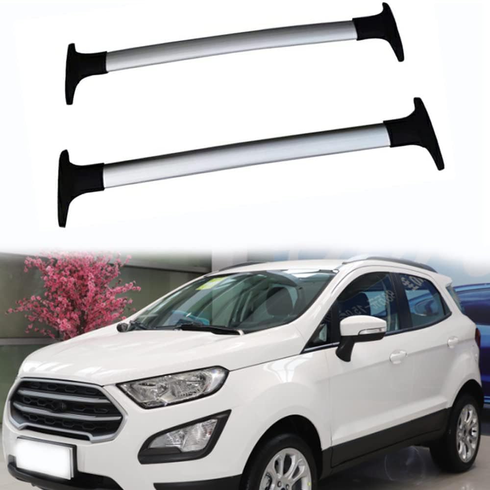 Auto Dachträger Dachreling für Ford Ecosport 2013 2014 2015 2016 2018 2019 2017 2020, Dach Gepäckträger aus Aluminium,Silver and Black von ALOEU