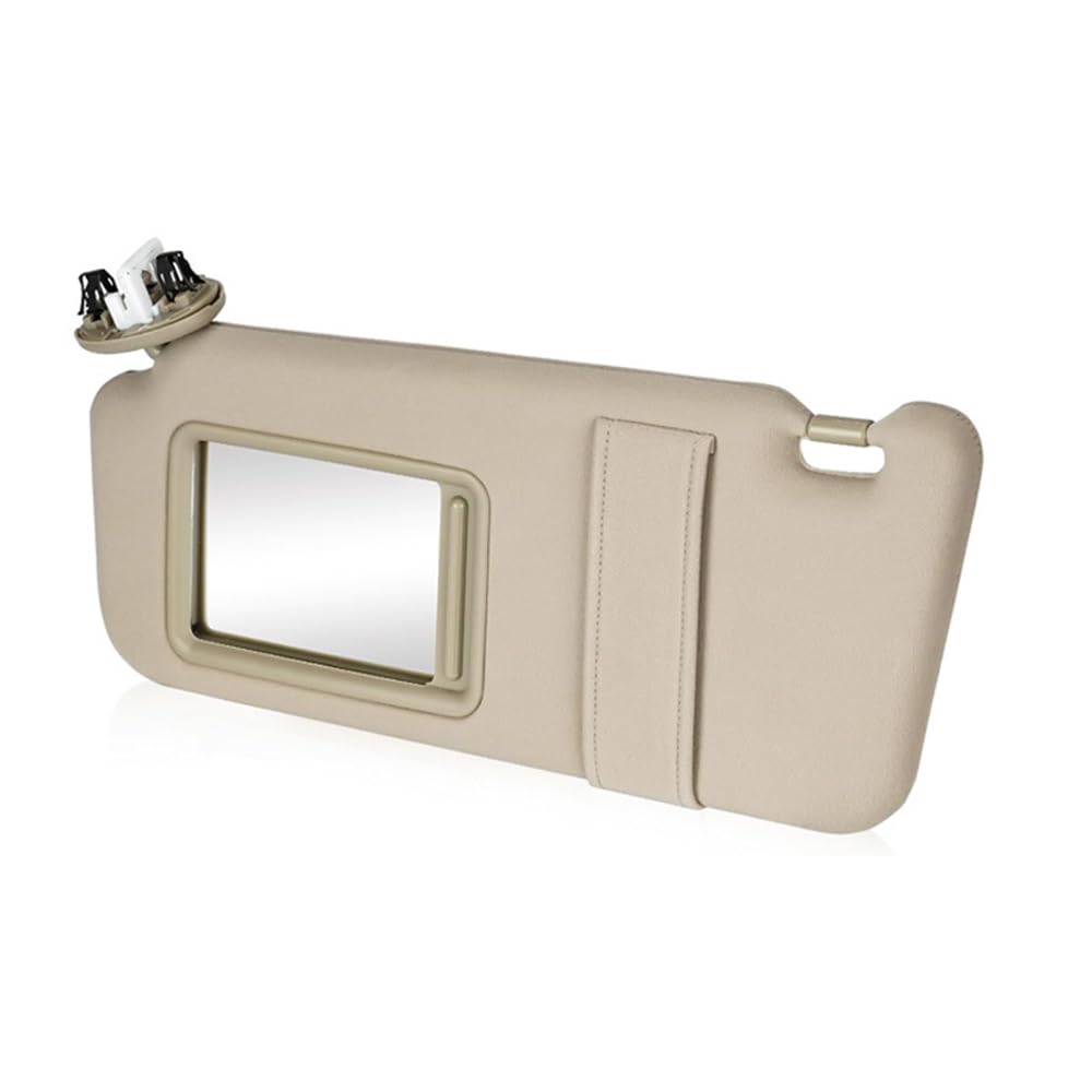 Innen Sonnenblende für T-oyot Camry 2007-2011, Windschutzscheibe Visier Sonnenschutz Auto Linke Rechte Fahrerseite Beifahrer mit Spiegel Grau with Light,Left-Beige von ALOEU