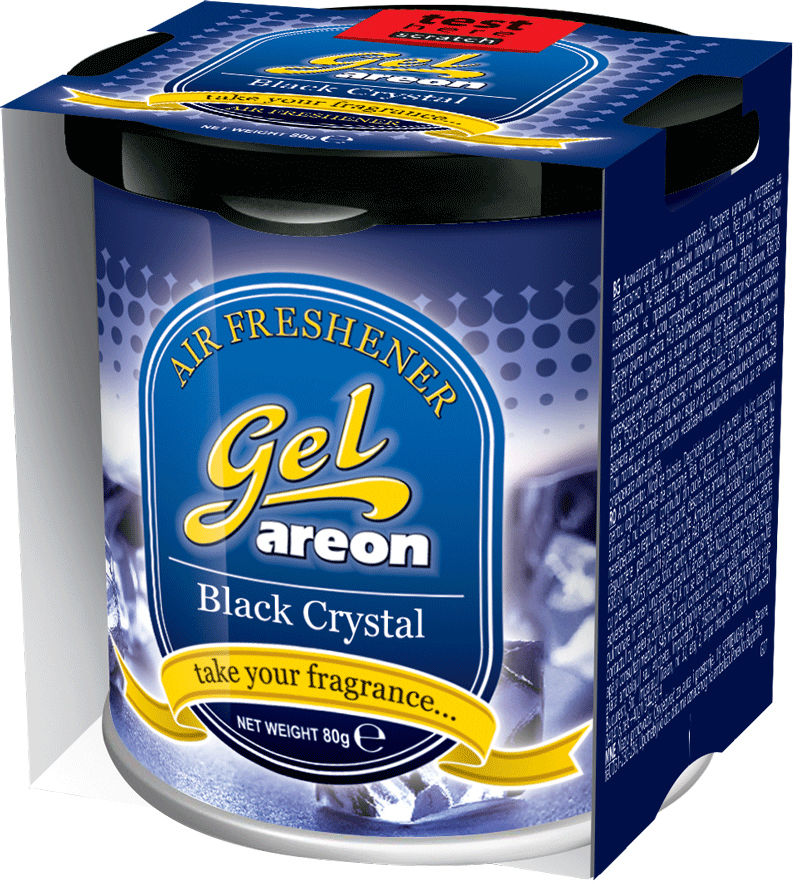 Original Areon Gel CAN Duftdose Duftbaum Lufterfrischer + DECKEL Black Crystal von ALTI GIRI