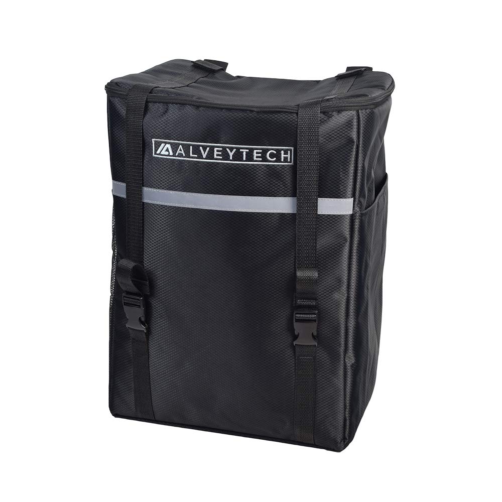 AlveyTech Extra große, isolierte Rücksitztasche – für Mobilitätsroller, Elektrostühle, Rollstühle und Transportstühle, PEVA-gefüttertes Reisekorb-Zubehör, Schwarze Ripstop-Nylon-Organizer-Taschen, von ALVEYTECH