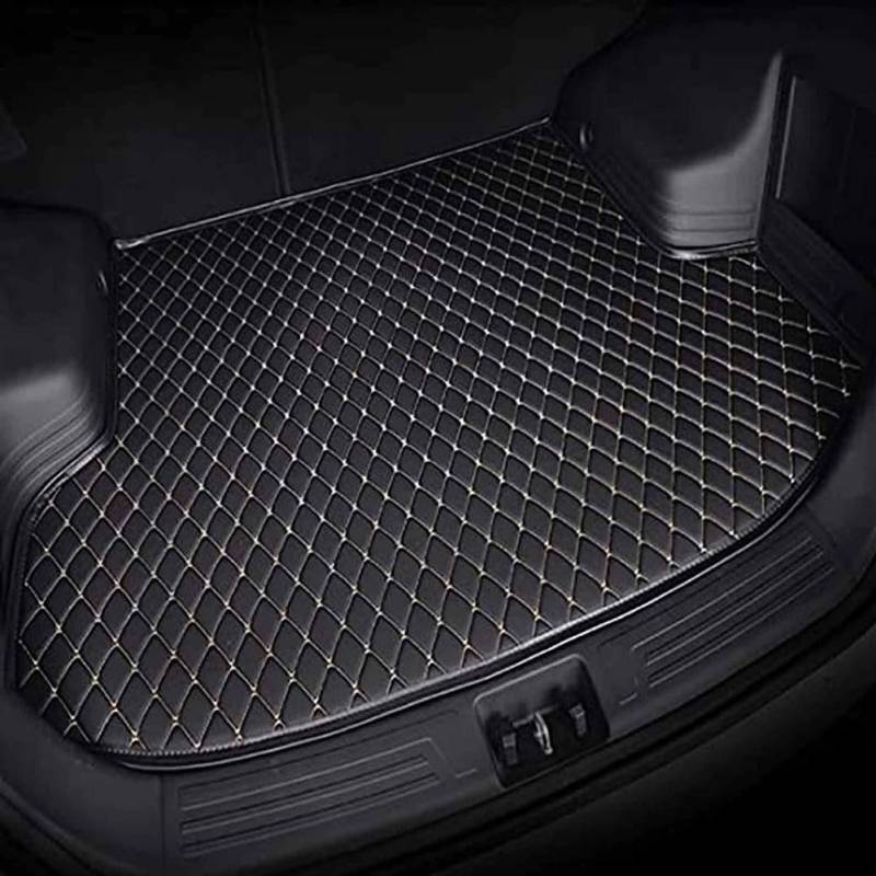 Auto Leder Kofferraummatten für MG4 EV MG 4 EH32 2022-2023, Kofferraumschutz Kofferraumwanne Schutzmatten All Weather Cargo Mat Innenzubehör,C/Black~beige von ALYOOP