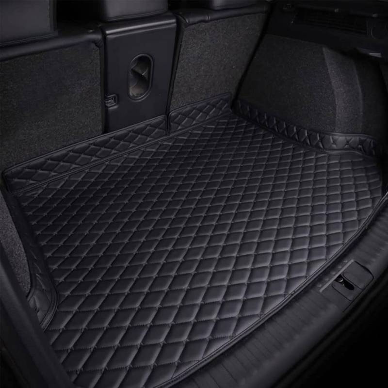 Auto Leder Kofferraummatten für Por-sche Cayenne 9PA 2002-2010, Kofferraumschutz Kofferraumwanne Schutzmatten All Weather Cargo Mat Innenzubehör,A/Black von ALYOOP