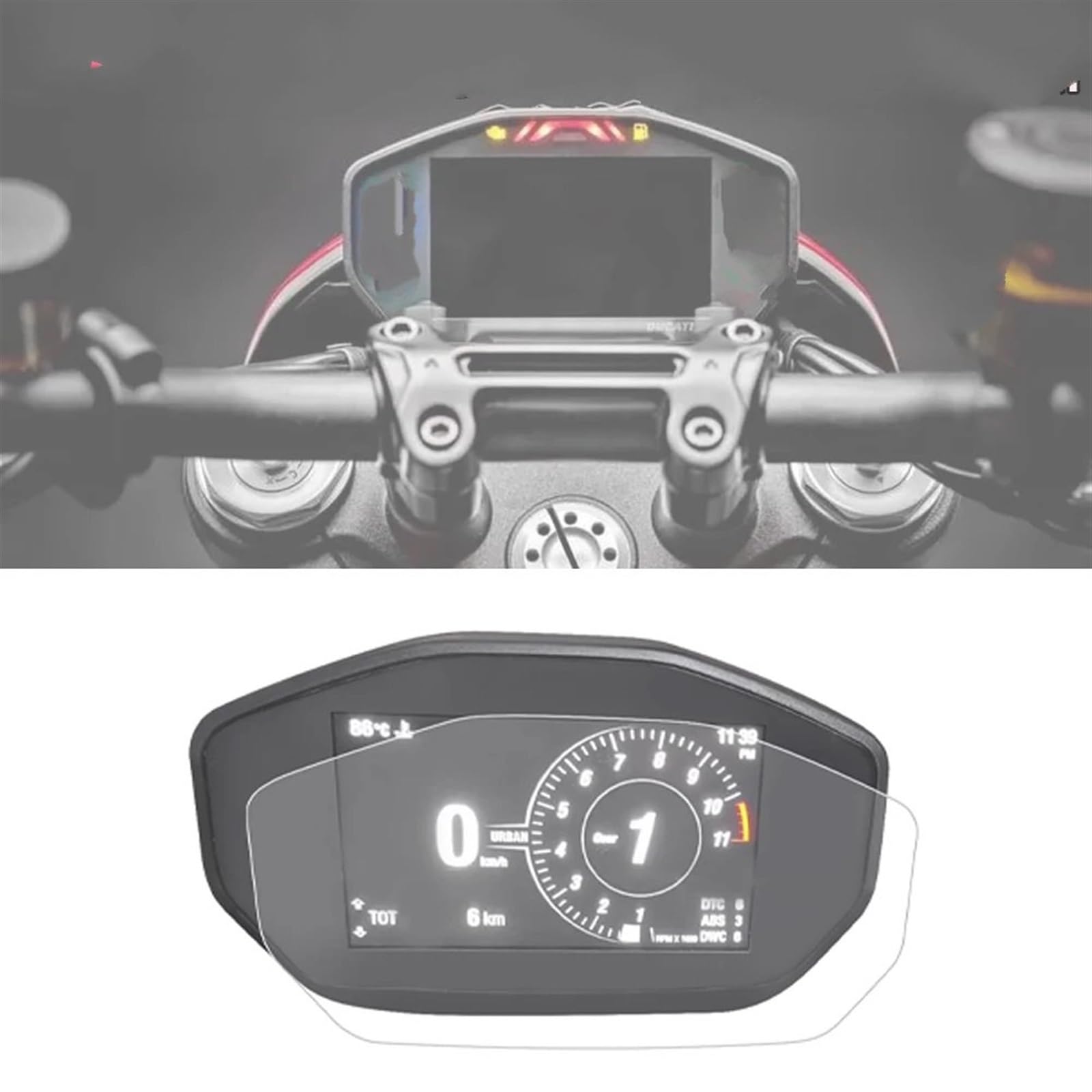 Für D&UCATI Streetfighter Panigale V2 Monster 659 797 821 1200 Instrument Schutz Film Dashboard Screen Protector Zubehör(4 Kit) von ALZXDUEVD