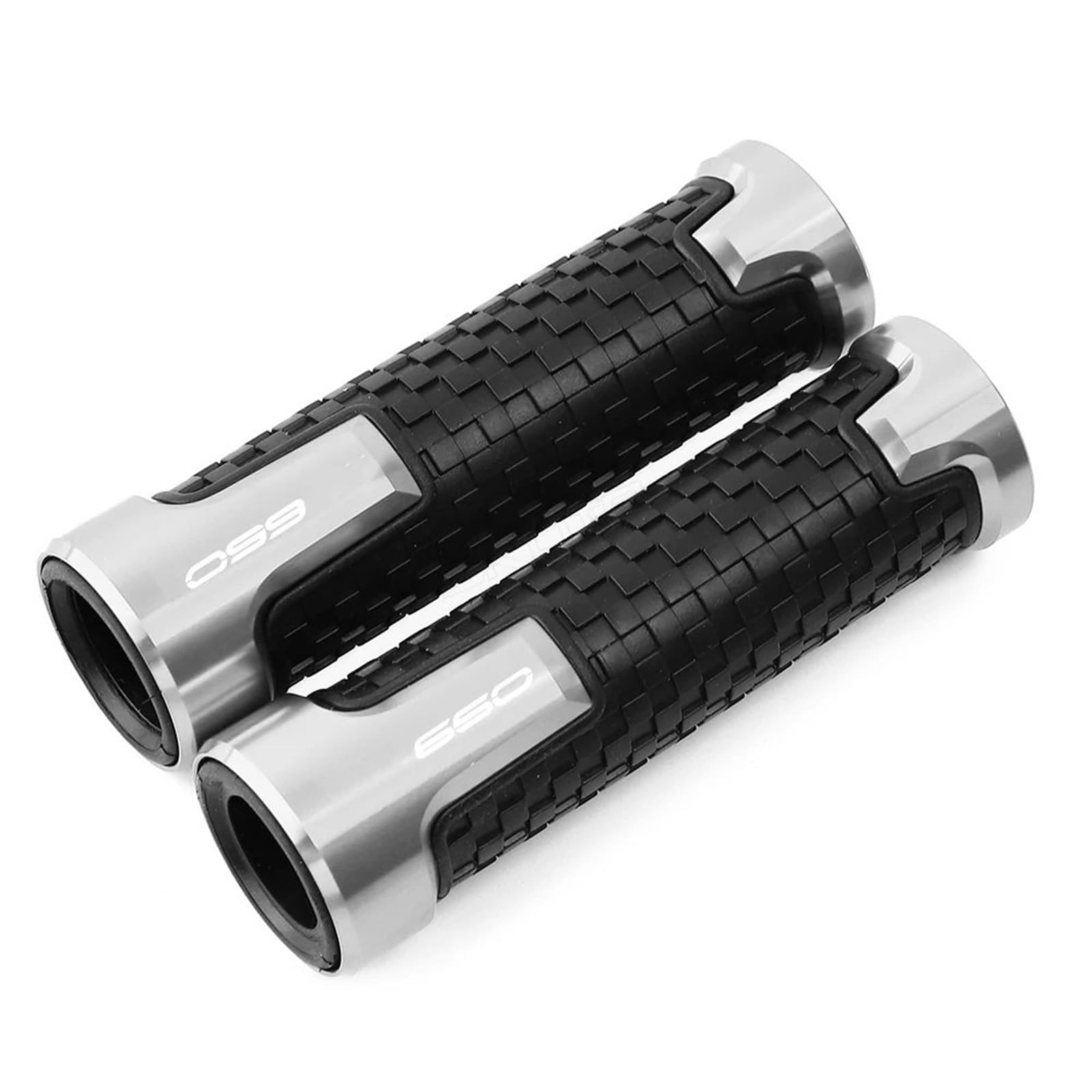 Für KA&WA&SAKI Z650 Z 650 2023-2018 2017 CNC Aluminium & Gummi Motorrad Zubehör PVC Lenkergriffe 7/8 "22mm(Silver) von ALZXDUEVD