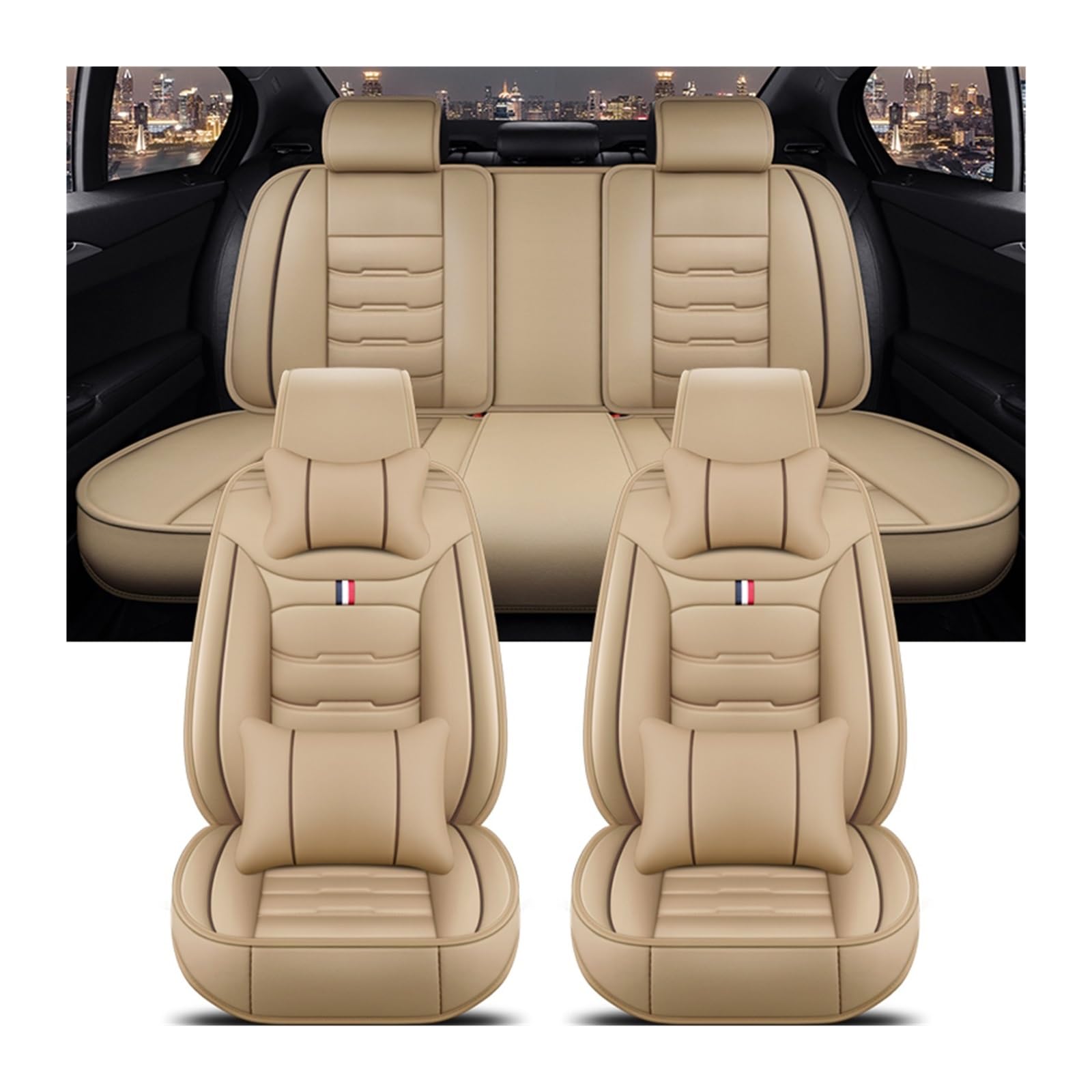 ALZZTUND schonbezug autositz Für 1 Series Alle Automodelle E81 E82 E87 E88 F20 F21 F52 F40 Autositzbezug Autositzschoner(Beige 5 Seat B) von ALZZTUND