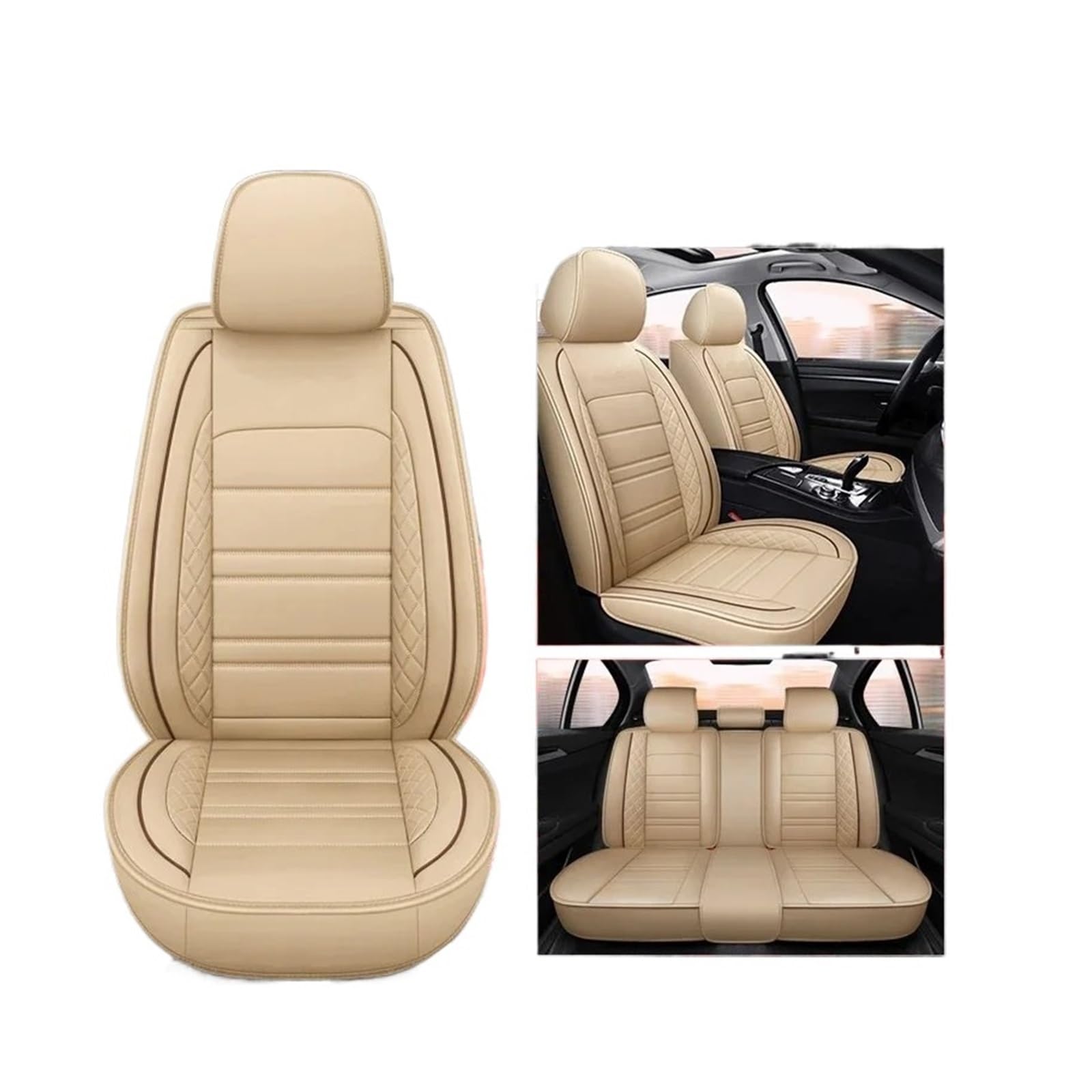 ALZZTUND schonbezug autositz Für 2er Alle Automodelle F22 F23 F44 F45 F46 G42 Autositzbezug Autositzschoner(Beige 5 Seat) von ALZZTUND