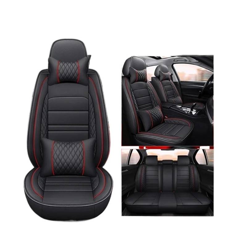 ALZZTUND schonbezug autositz Für Benz Für GLA Für CLA Für CLS Für GLC Für GLE Für GLK Für GLS Für CLK Für SLC SL ML GL Auto Sitzbezug Autositzschoner(Black Red Pillow) von ALZZTUND