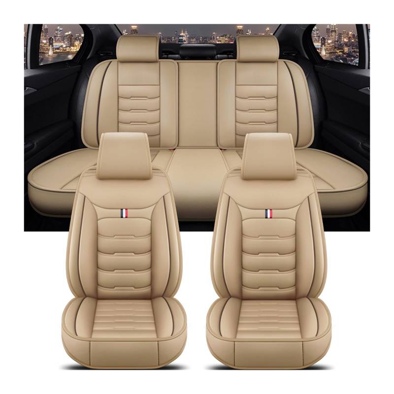 ALZZTUND schonbezug autositz Für Jeep Alle Automodelle Für Kompass Für Grand Für Cherokee Für Commander Für Wrangler JK Auto Sitzbezug Autositzschoner(Beige 5 Seat A) von ALZZTUND