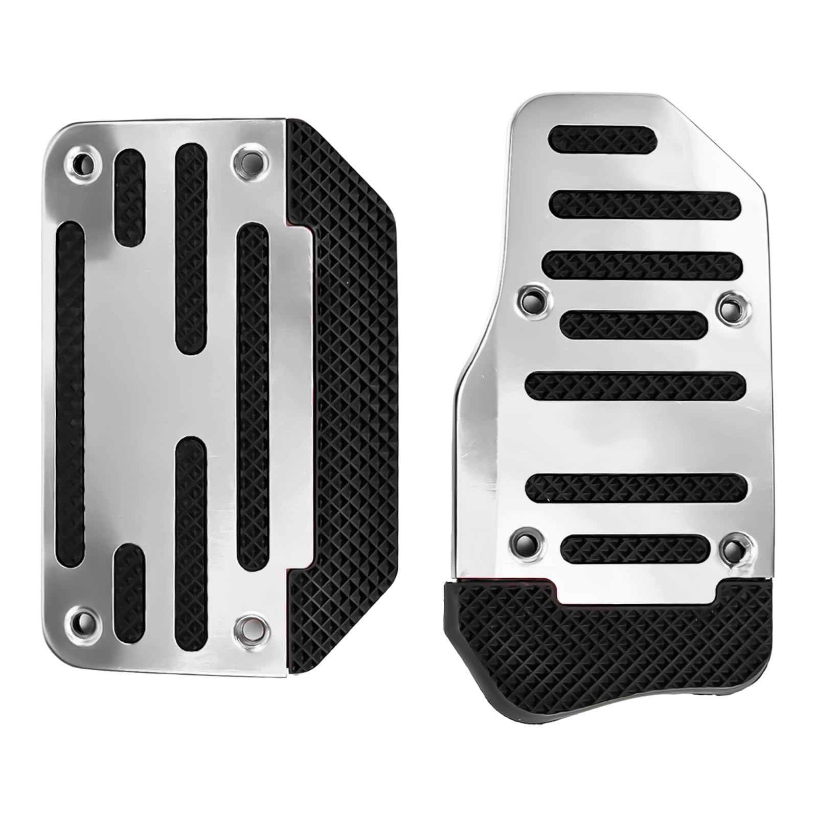 Auto Pedale Abdeckungen 2 Stücke Universal Automatikgetriebe Auto Pedalabdeckung Bremse Kraftstoff Gas Fußpolster Set Auto Pedal Pads rutschfeste Auto Pedalauflagen(Silver) von ALZZTUND